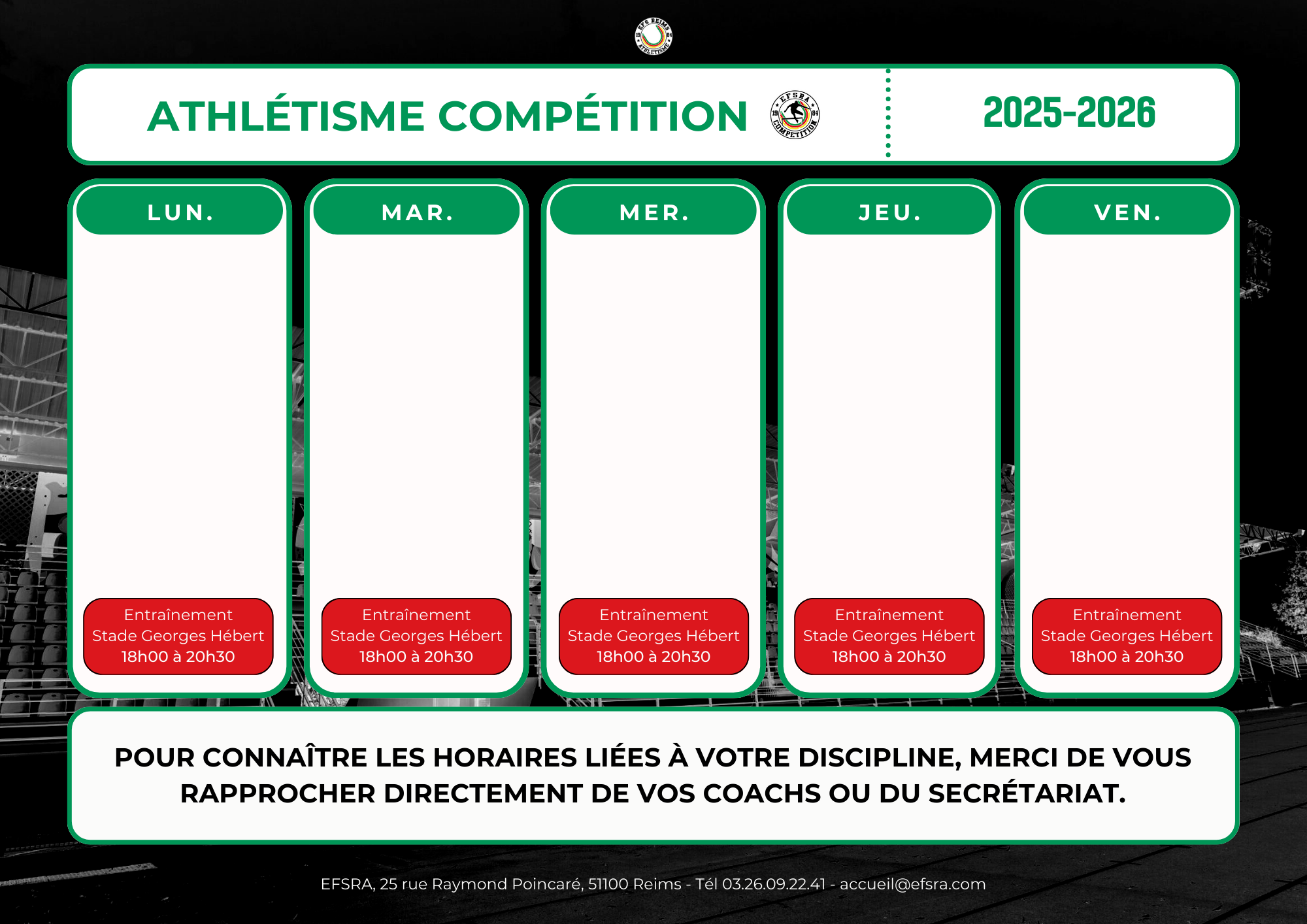 Athlétisme compétition 25/26