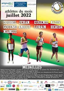 Athlètes du mois de juillet 2022