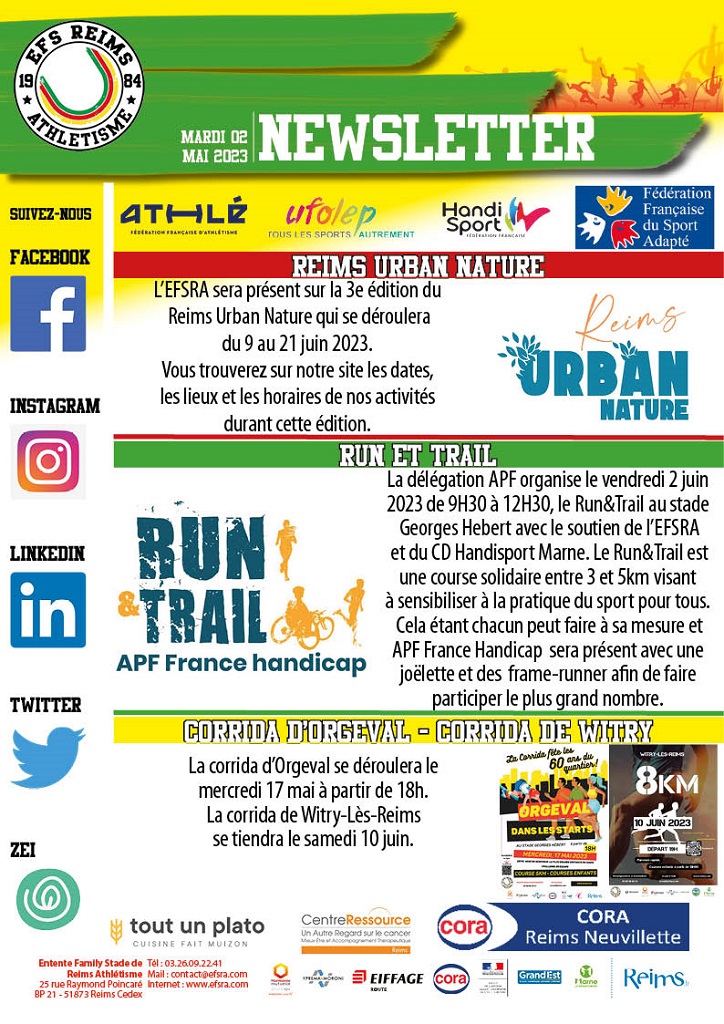 Newsletter du 02 mai 2023