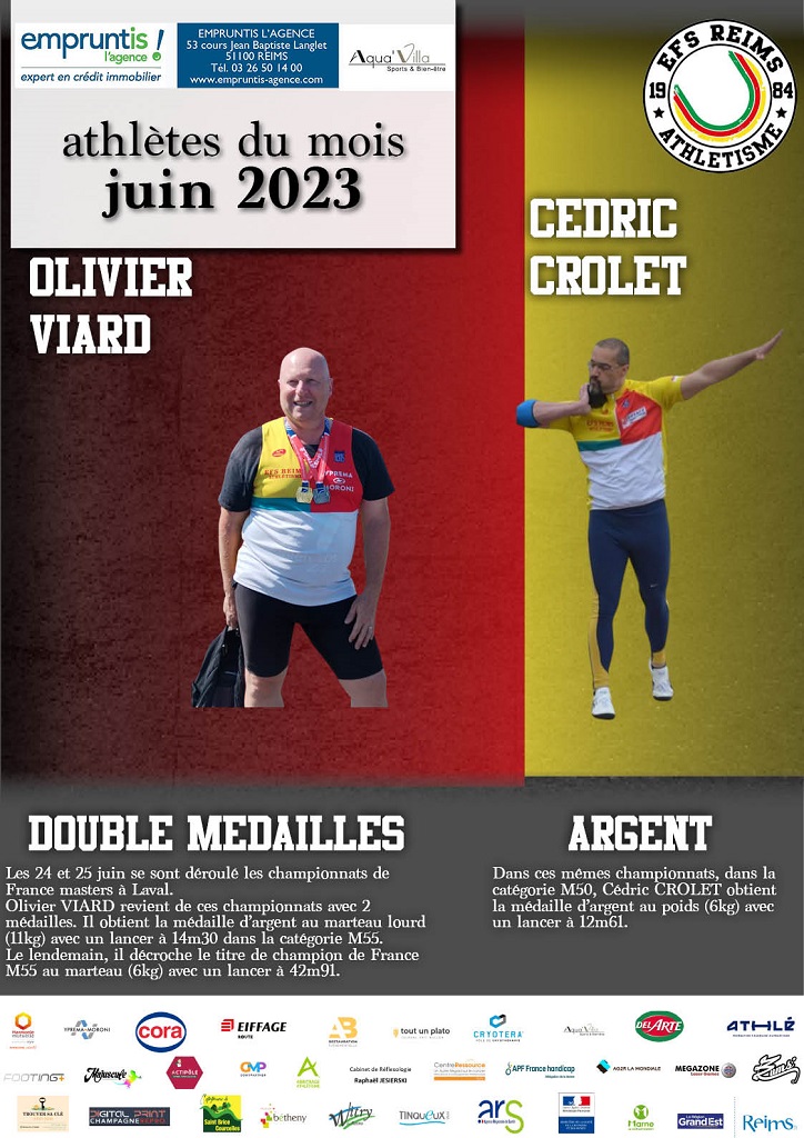 Athlètes du mois de juin 2023