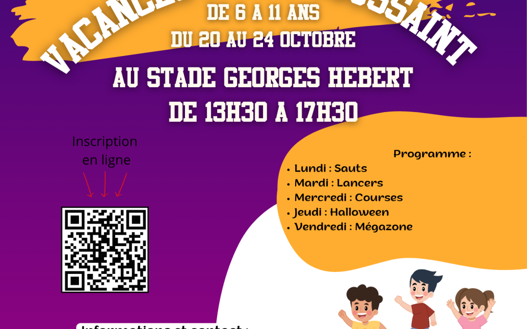 Athlétisme Découverte : Stage vacances de la Toussaint 2025